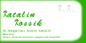 katalin kossik business card